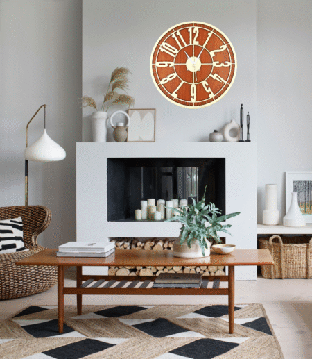 Wooden Silent Non-Ticking Wall Clock for Home Stylish Latest Designer Wall Clock for Home Living Room Bedroom Office Hall